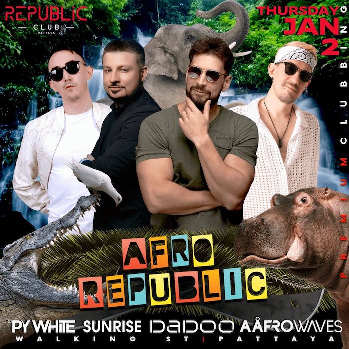 Afro Republic FT. Dadoo at Republic Club Pattaya January 2nd 2025 Afro Republic featuring Dadoo at Republic Club Pattaya January 2nd 2025