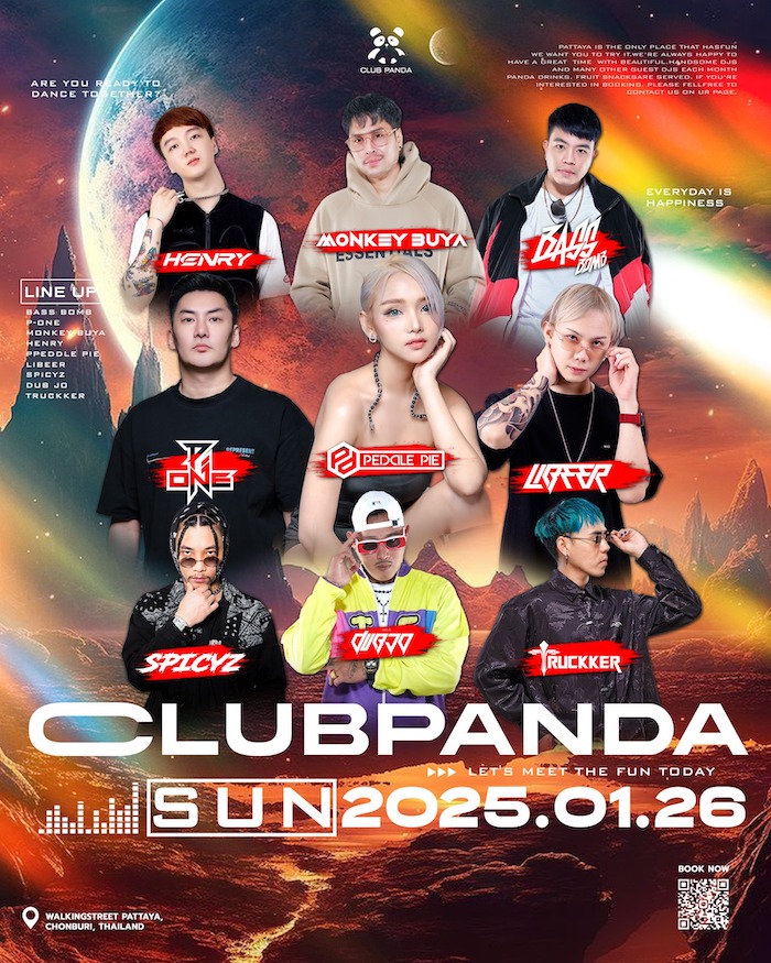 Bass Bomb & Peddle Pie at Club Panda Pattaya January 26th 2025