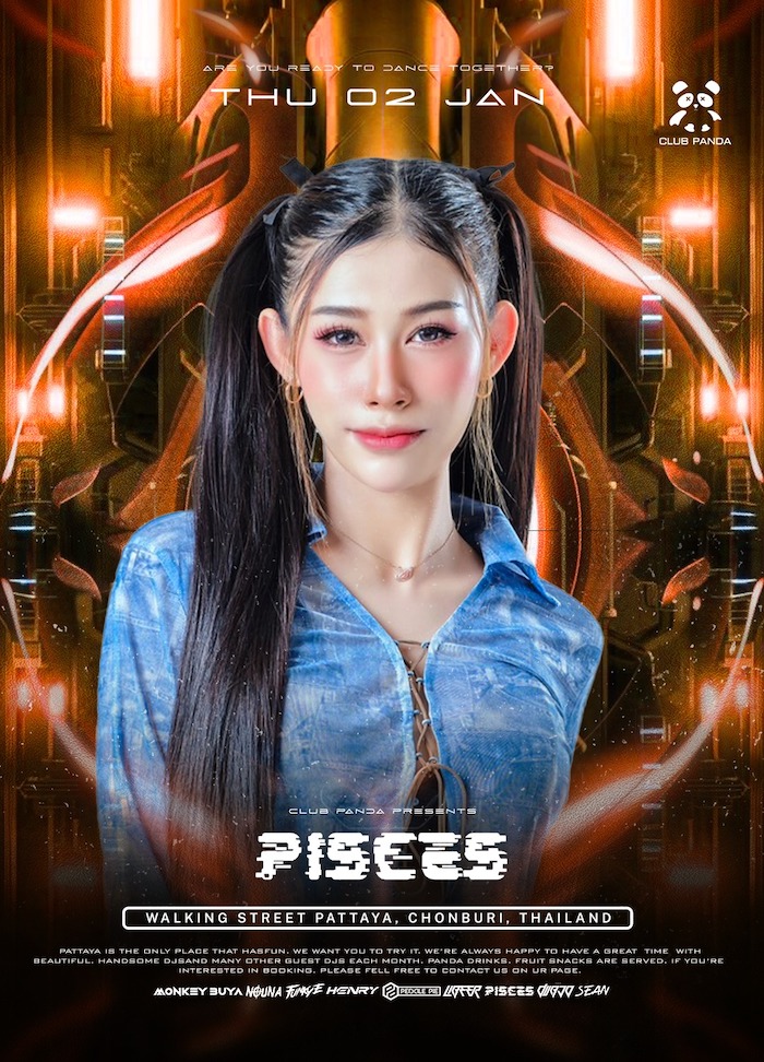 DJ Peddle Pie, Pisces, MC Dubjo at Club Panda Pattaya January 2nd 2025