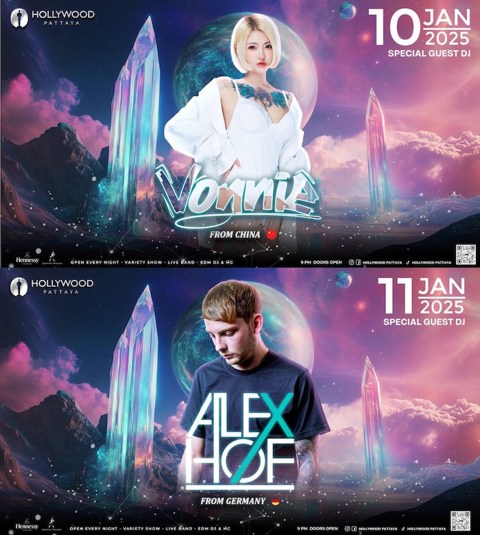 Vonnie (China) & Alex Hof (Germany) at Hollywood Pattaya Nightclub January 10th/11th 2025